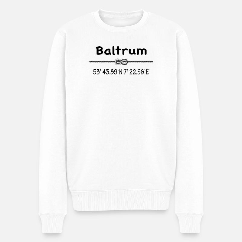 Baltrum - Männer Premium Bio Pullover - Weiß