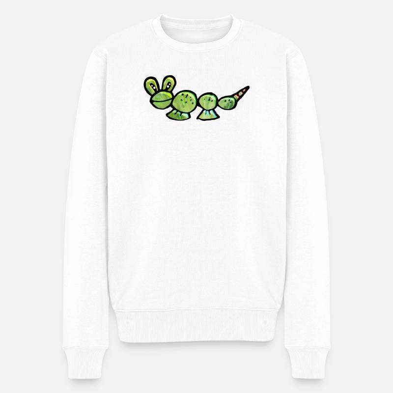 Crazy Raupe vom Mars - Männer Premium Bio Pullover - Weiß