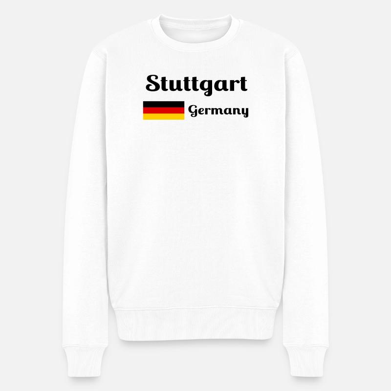 Stuttgart Allemagne - Imprimés élégants - Pull Premium bio Homme - blanc