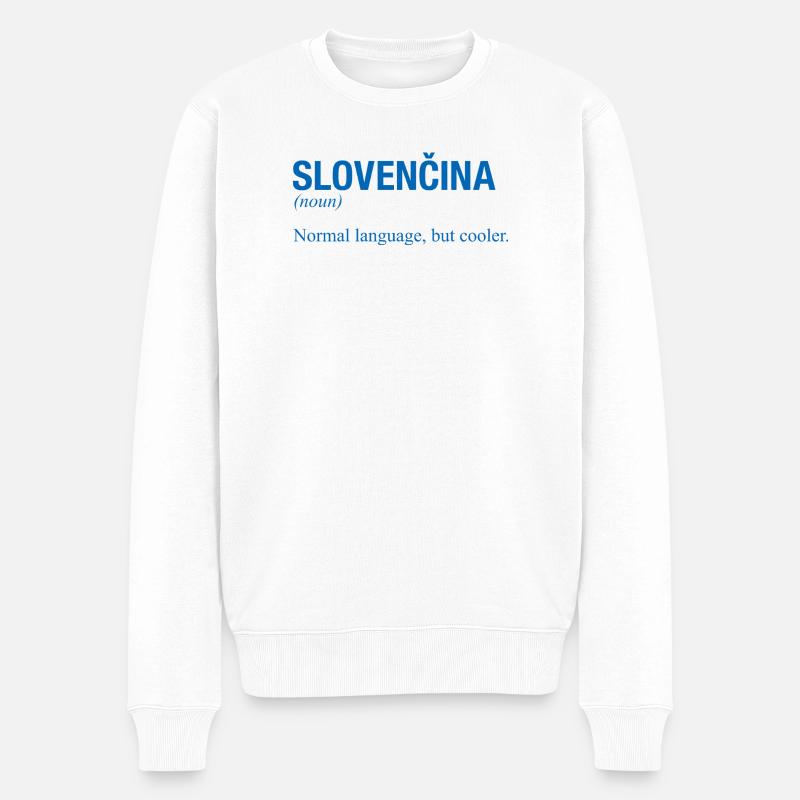 SLOVENCINA Slowakisch Slowakei - Männer Premium Bio Pullover - Weiß