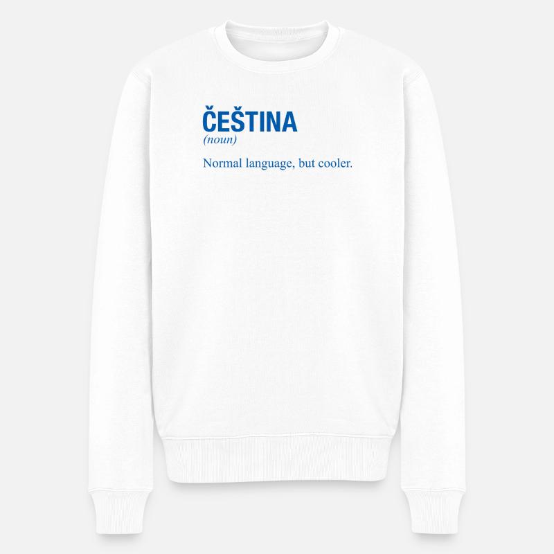 CESTINA Tschechisch Tschechien - Männer Premium Bio Pullover - Weiß