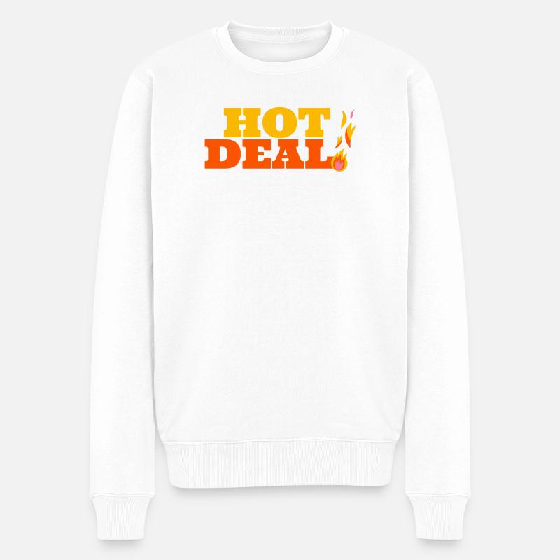 Lebendige Feuerdrachen-Stammeskunst - Männer Premium Bio Pullover - Weiß