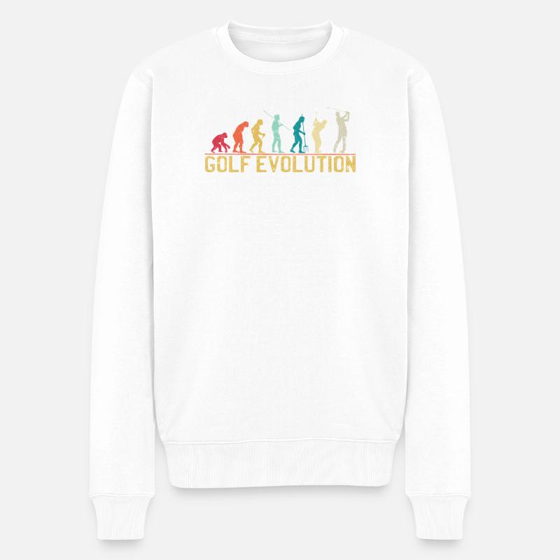 Golf Evolution Silhouette Design - Men's Premium Organic Jumper - white