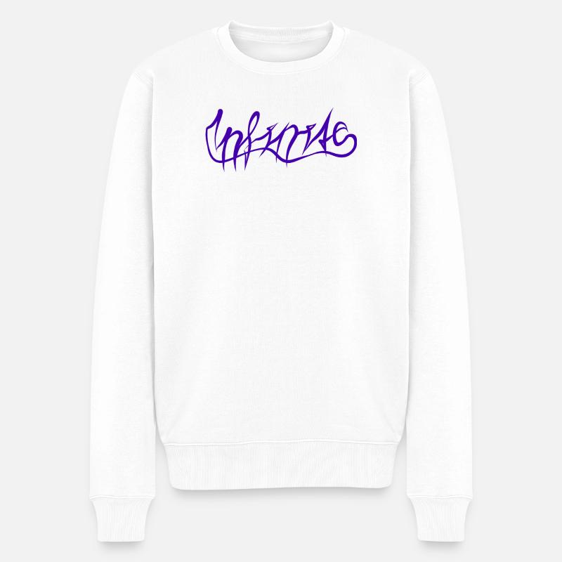 Motif de lettrage graffiti violet - Pull Premium bio Homme - blanc
