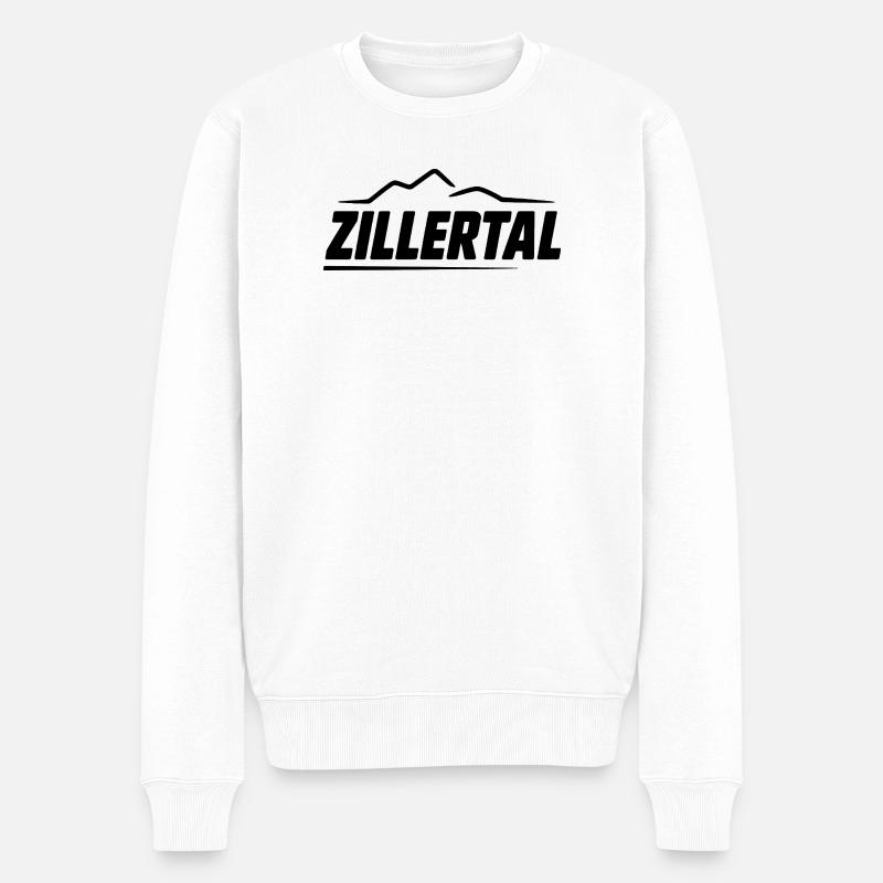 Zillertal - Souvenir Design - Männer Premium Bio Pullover - Weiß