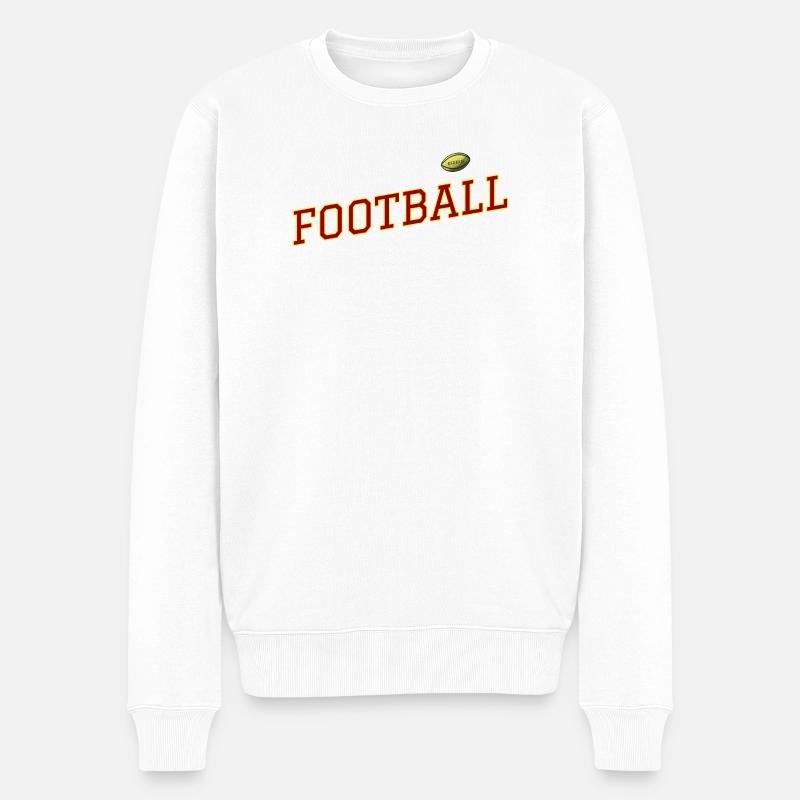 Angetrieben von Fußball-Design - Männer Premium Bio Pullover - Weiß