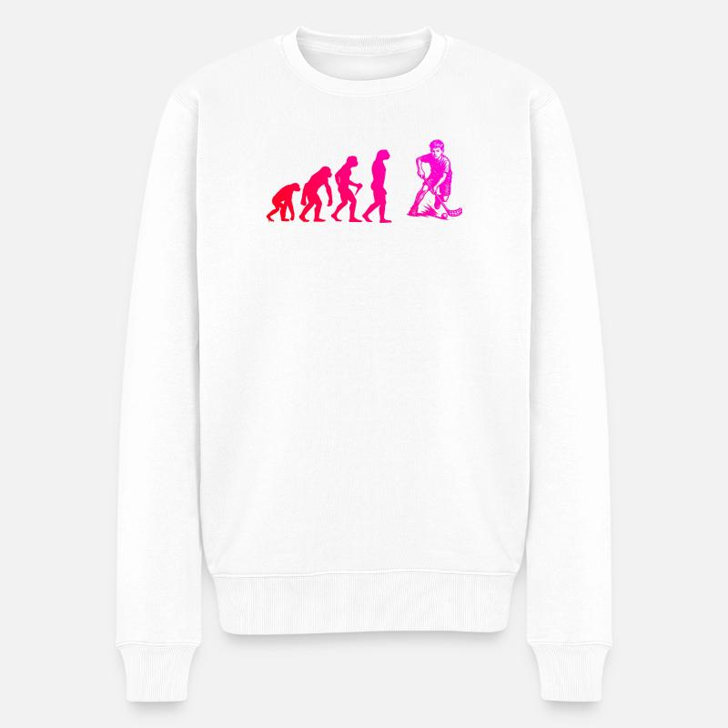 Puristisches Floorball Thema - Männer Premium Bio Pullover - Weiß