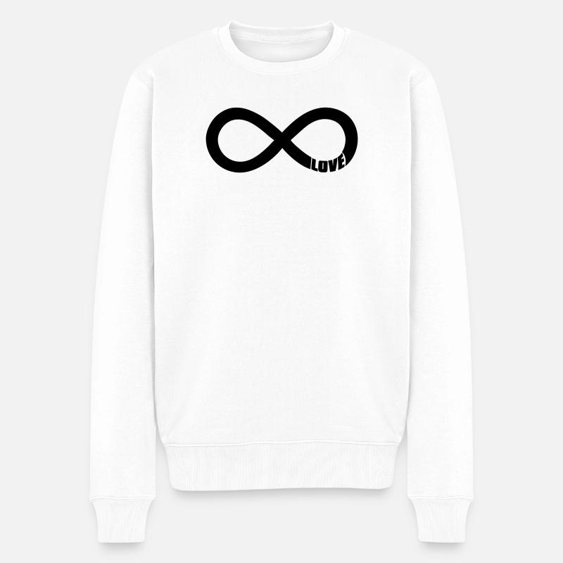 Infinity Love Symbol – Schwarz - Männer Premium Bio Pullover - Weiß
