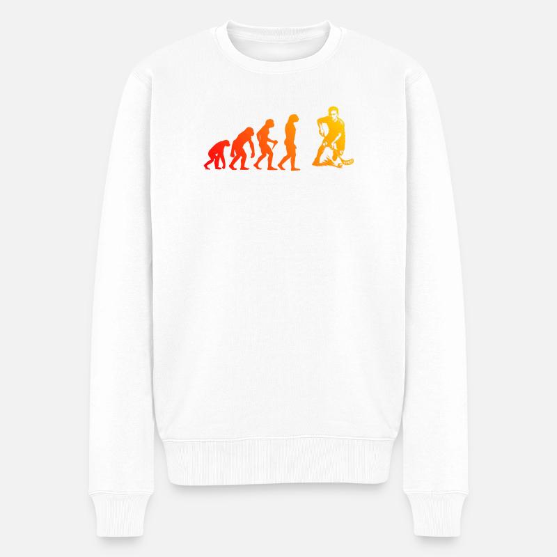Œuvres modernes de floorball - Pull Premium bio Homme - blanc