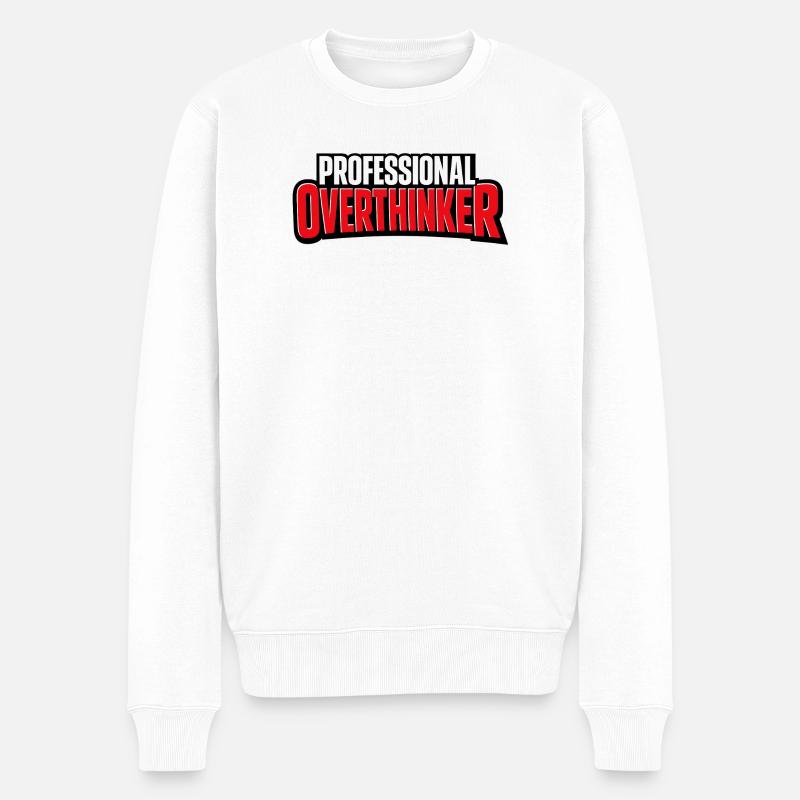 Professional OVERTHINKER - Männer Premium Bio Pullover - Weiß