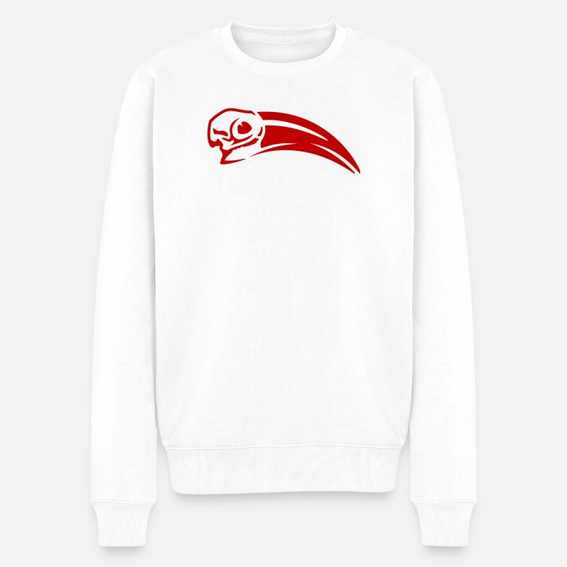 Rotschnabeltoko Schädel - Männer Premium Bio Pullover - Weiß