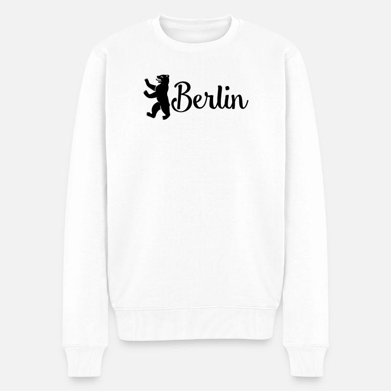 berlin - Männer Premium Bio Pullover - Weiß