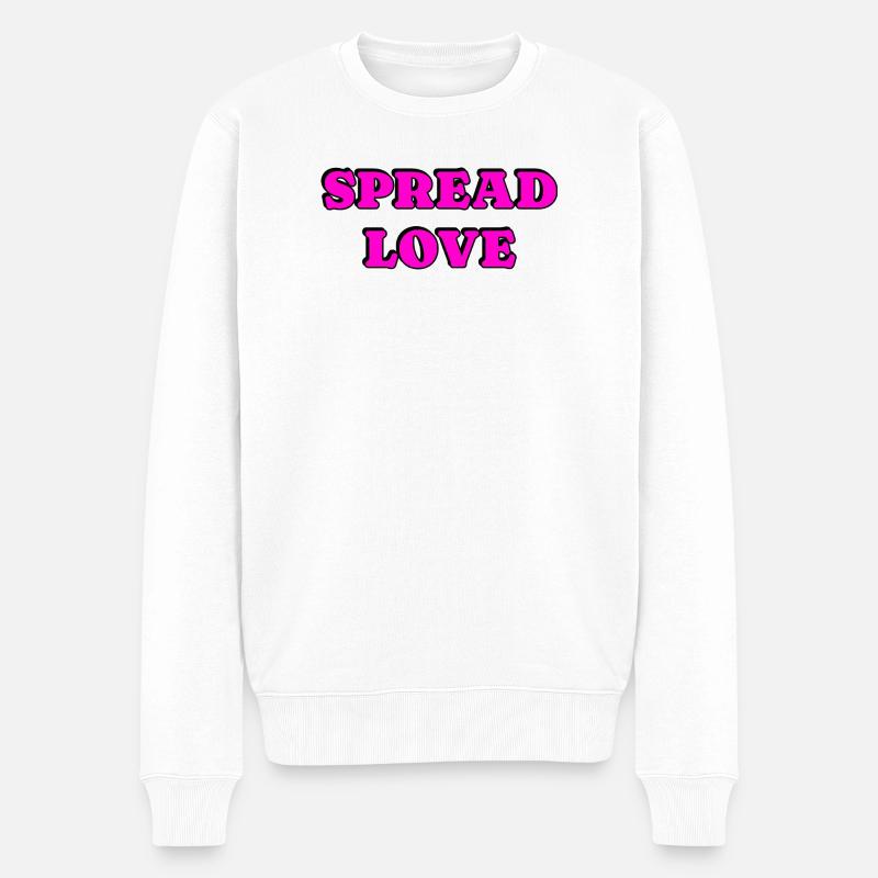 Spread Love Fette Typografie - Männer Premium Bio Pullover - Weiß