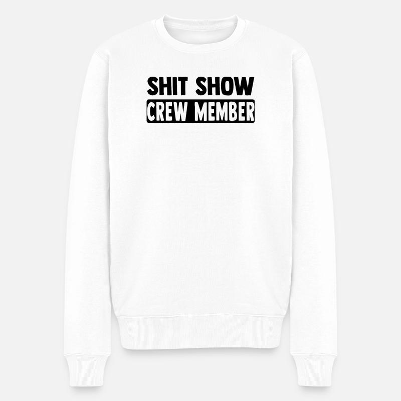 Crew Member Schriftzug - Männer Premium Bio Pullover - Weiß