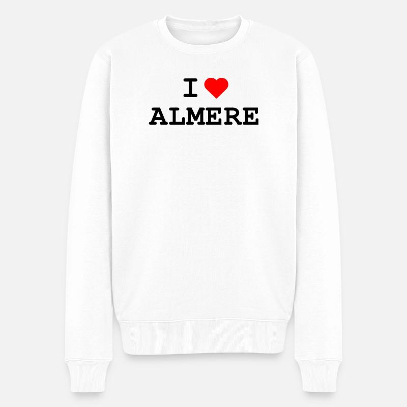Ich liebe Almere - I love Almere - Männer Premium Bio Pullover - Weiß