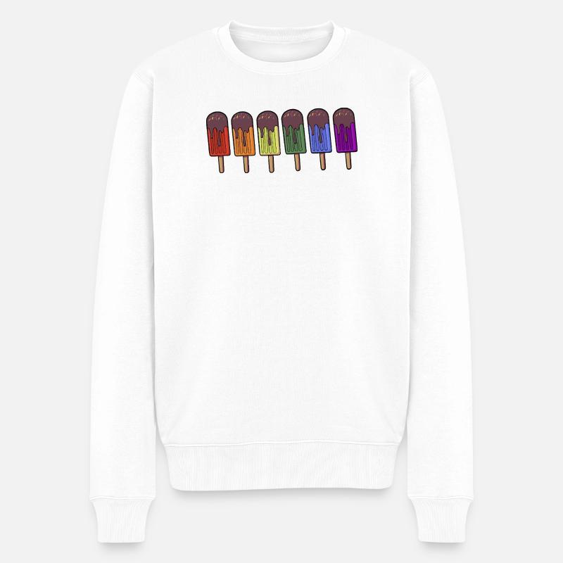 Rainbow Frozen pop Parade - Männer Premium Bio Pullover - Weiß