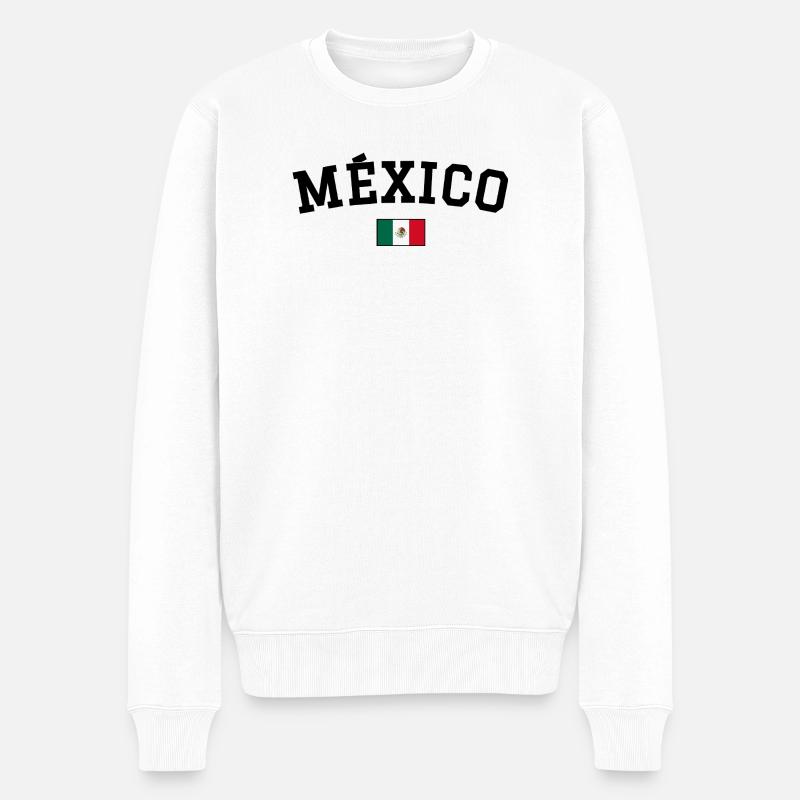 Drapeau du Mexique Noir - Pull Premium bio Homme - blanc