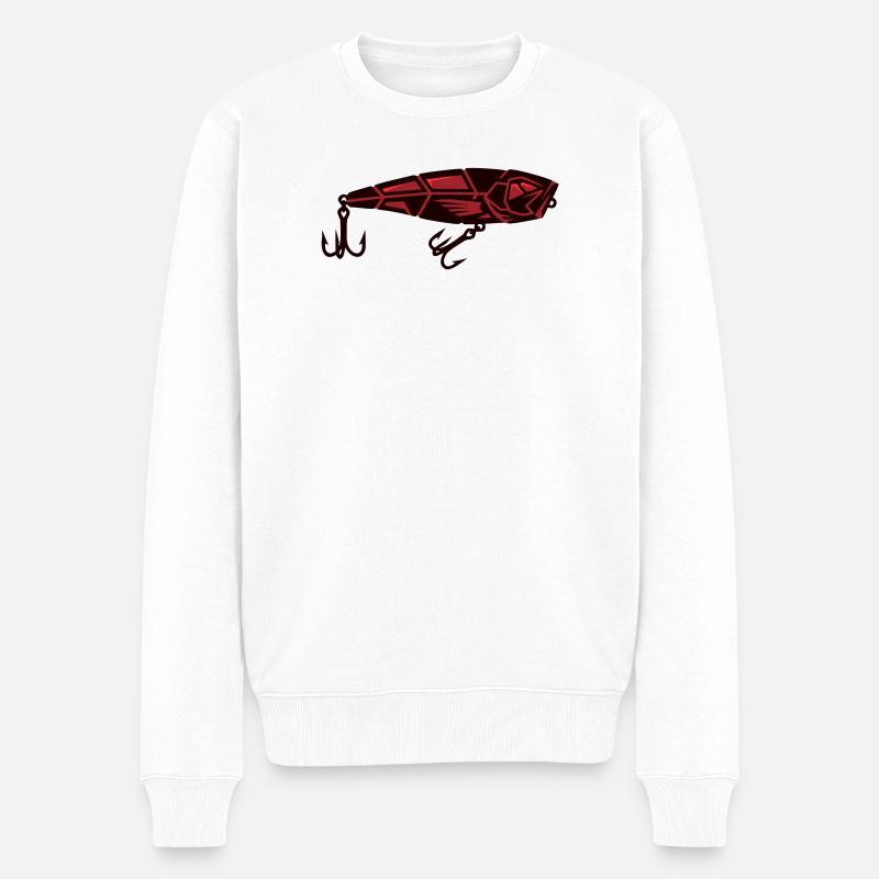Leurre de pêche Wobbler Poisson prédateur - Pull Premium bio Homme - blanc