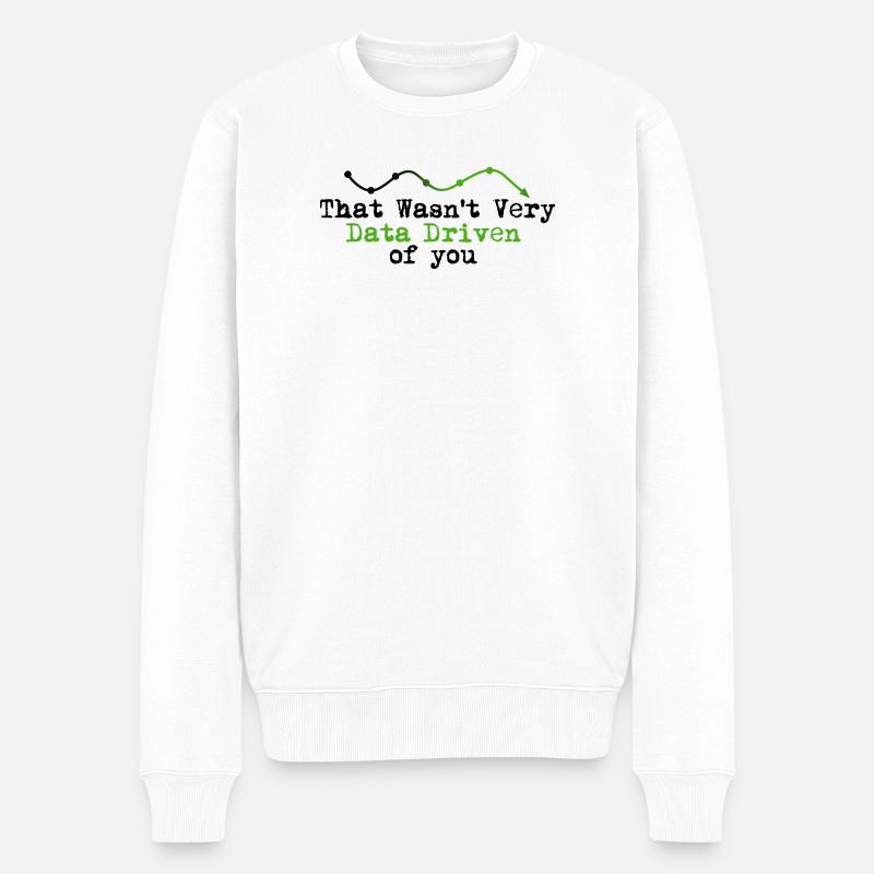 Data Driven Graphline Logo - Men's Premium Organic Jumper - white