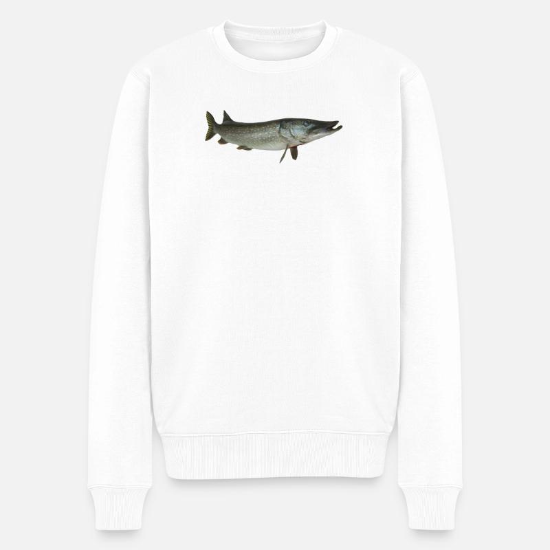 Brochet - Pull Premium bio Homme - blanc