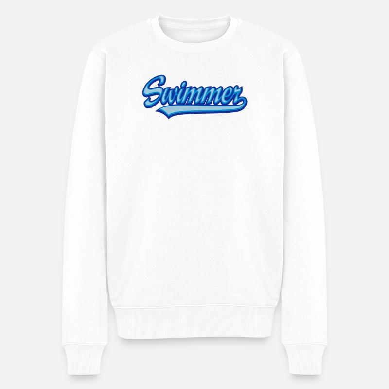 SWIMMER - Männer Premium Bio Pullover - Weiß