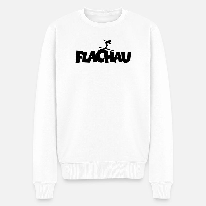 Flachau Ski Skifahren Wintersport - Männer Premium Bio Pullover - Weiß