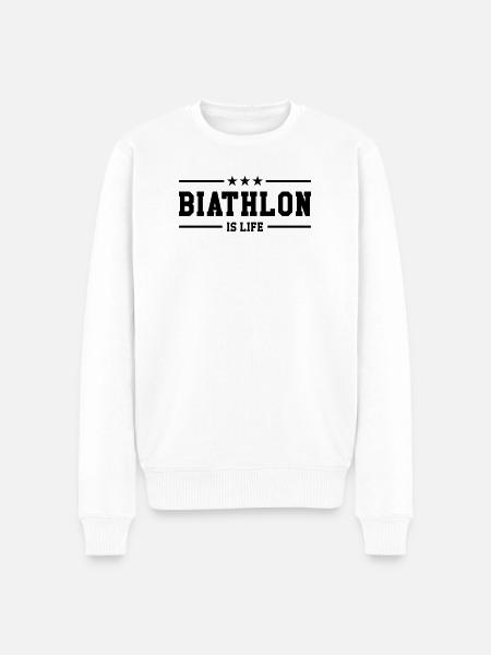 Biathlon is life - Men's Premium Organic Jumper - white