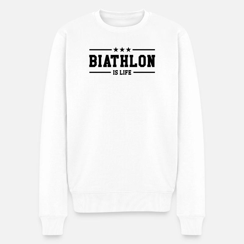 Biathlon is life - Männer Premium Bio Pullover - Weiß
