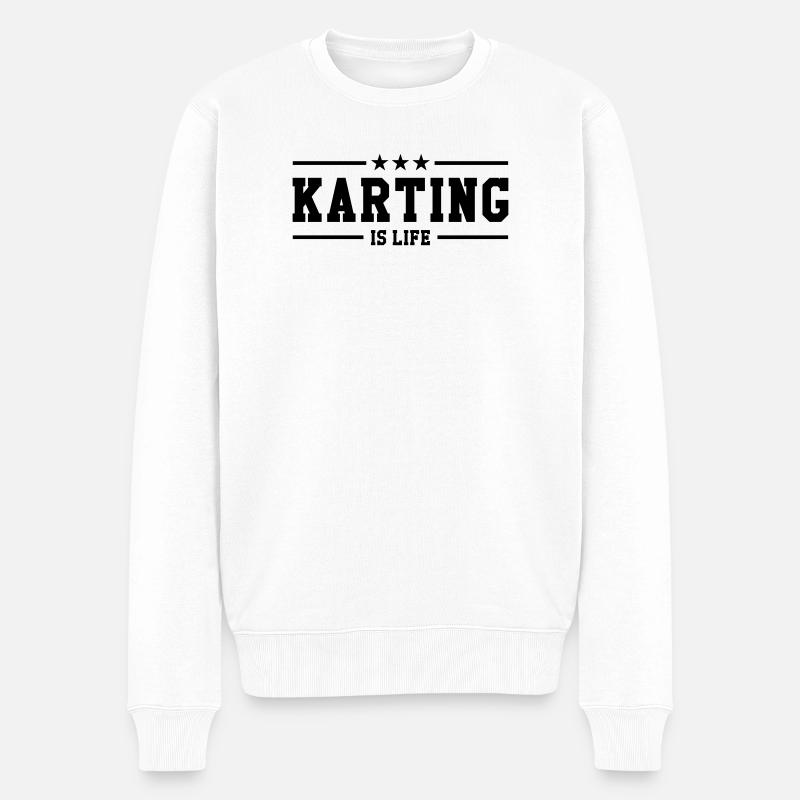 Karting is life - Pull Premium bio Homme - blanc