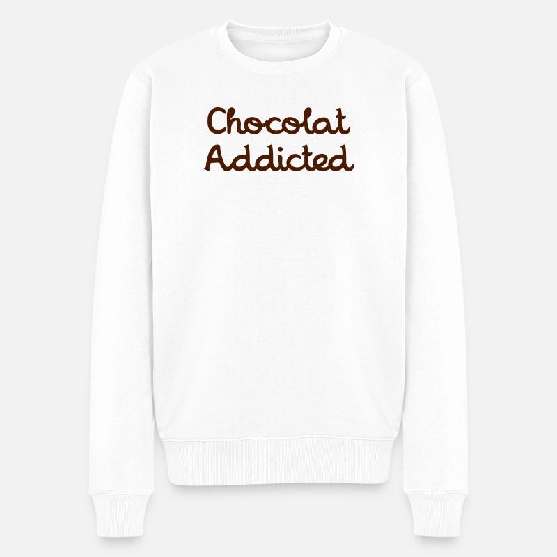 Chocolat Addicted - Pull Premium bio Homme - blanc