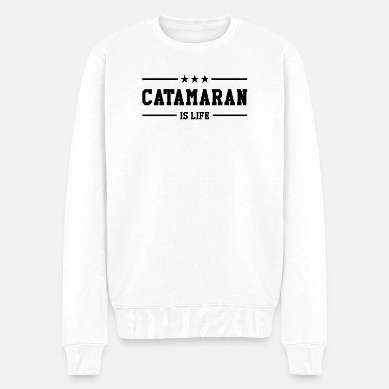 Catamaran is life - Pull Premium bio Homme - blanc