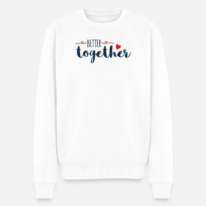 Better Together Drehbuch-Herz - Männer Premium Bio Pullover - Weiß