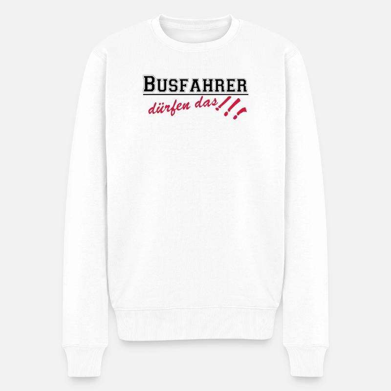 Busfahrer Bus Omnibus Kraftfahrer dürfen...(25) - Männer Premium Bio Pullover - Weiß