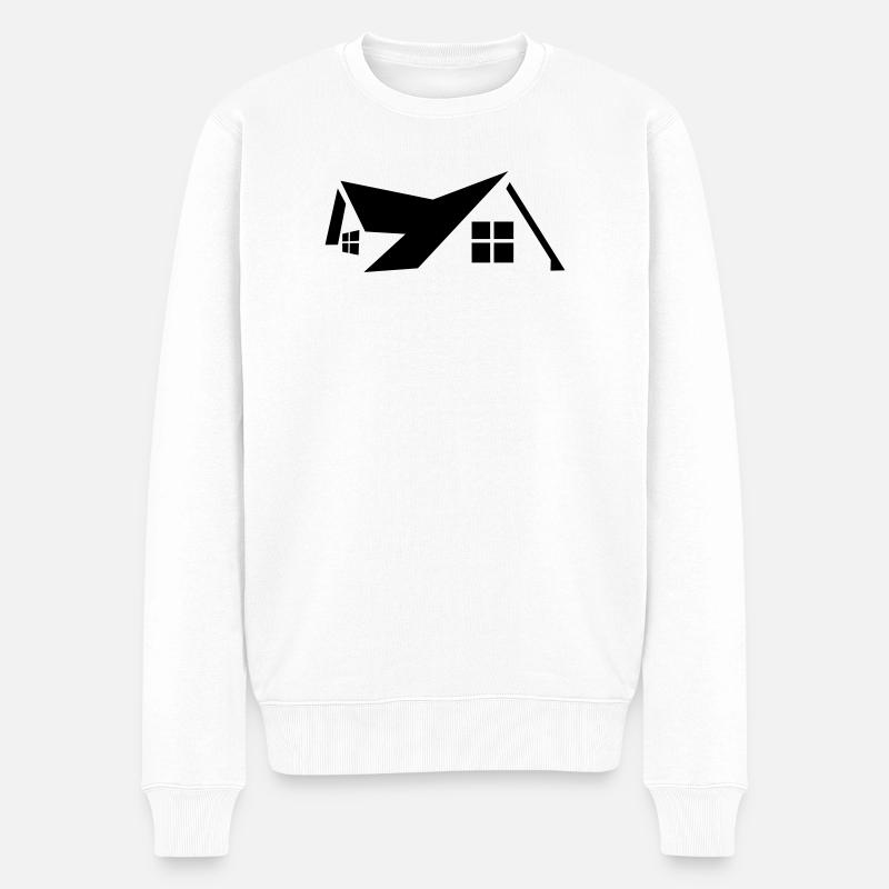 Logo Haus - Männer Premium Bio Pullover - Weiß