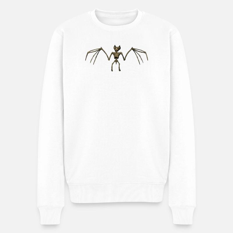 Démon squelette avec des ailes - Pull Premium bio Homme - blanc