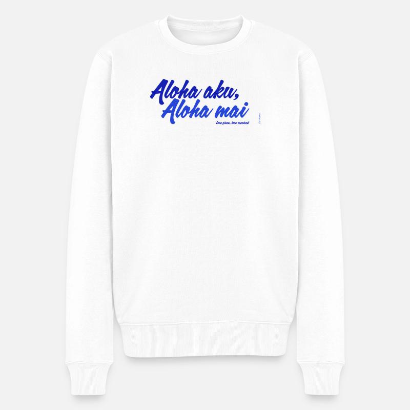 Aloha aku, aloha mai - Männer Premium Bio Pullover - Weiß