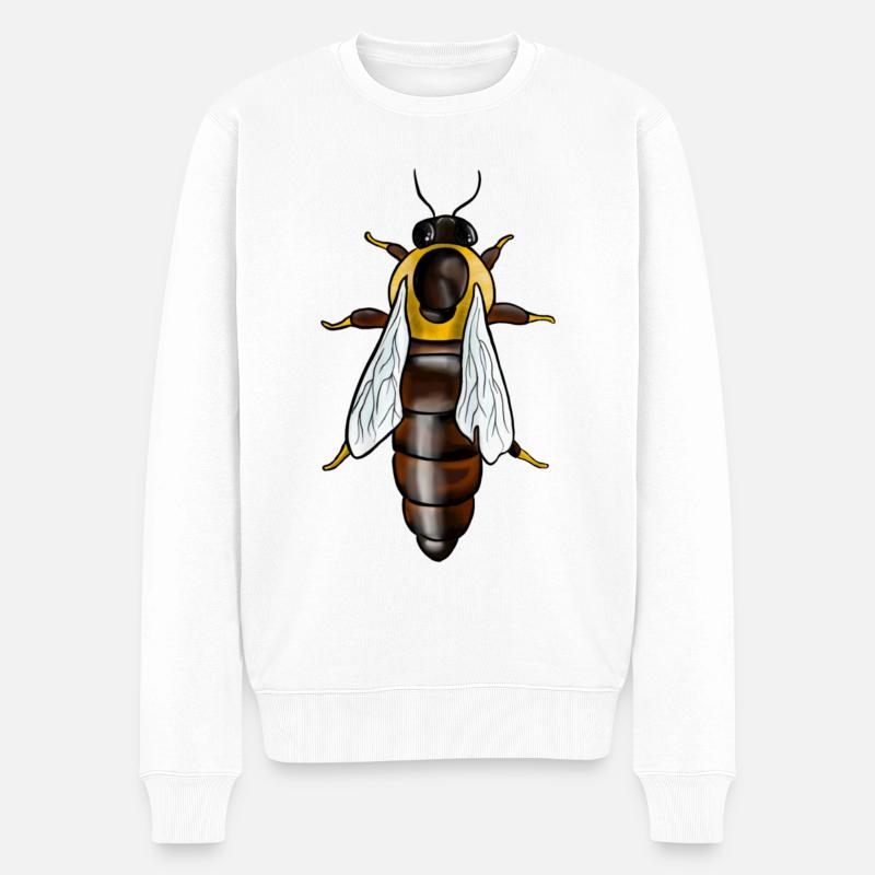 Bienen Königin Honigbiene - Männer Premium Bio Pullover - Weiß