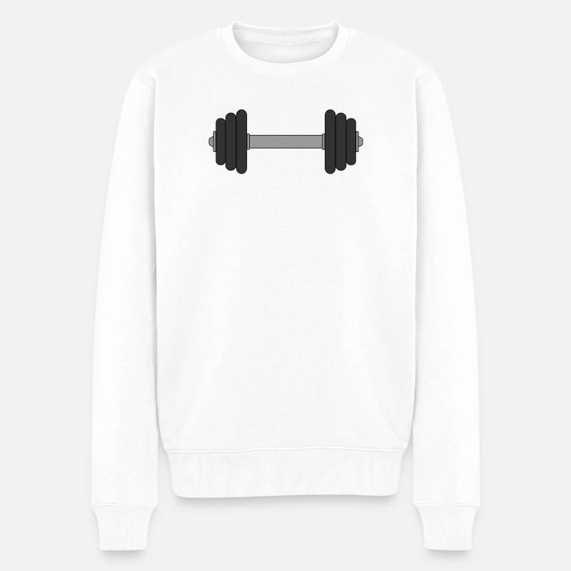 Hantel - Männer Premium Bio Pullover - Weiß