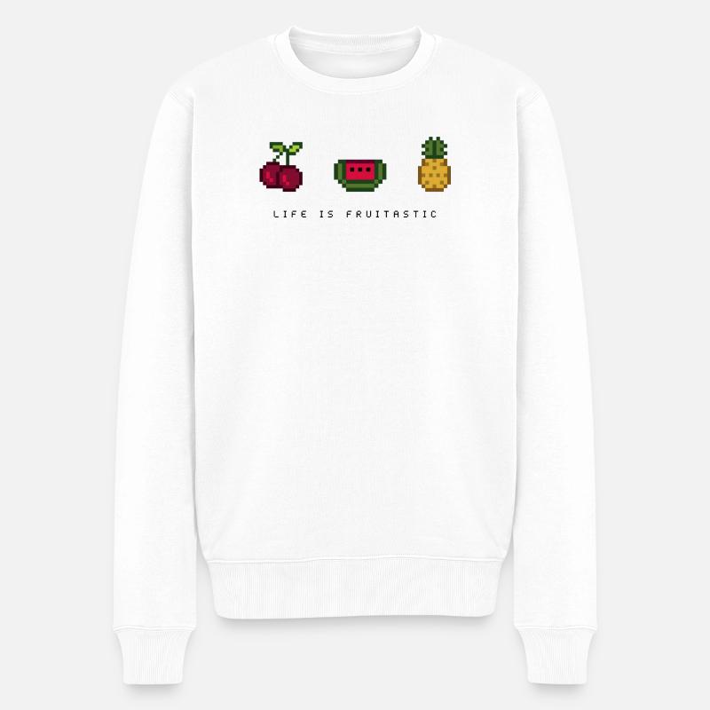 life is fruitastic - Männer Premium Bio Pullover - Weiß