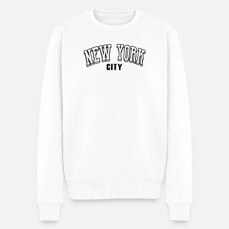 new york shirt - Männer Premium Bio Pullover - Weiß