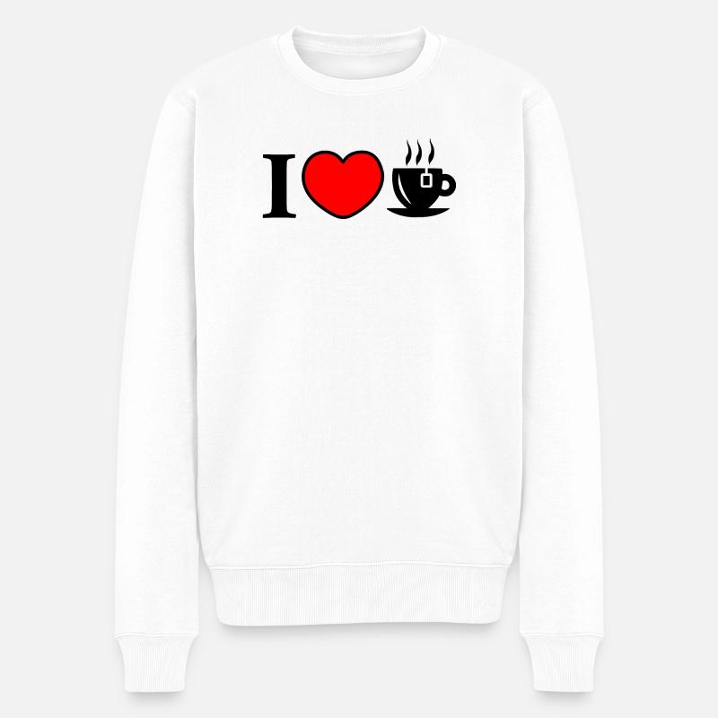 Herz und eine Tasse Tee - Männer Premium Bio Pullover - Weiß
