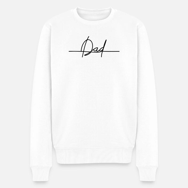 Dad en Ligne Continue - Pull Premium bio Homme - blanc