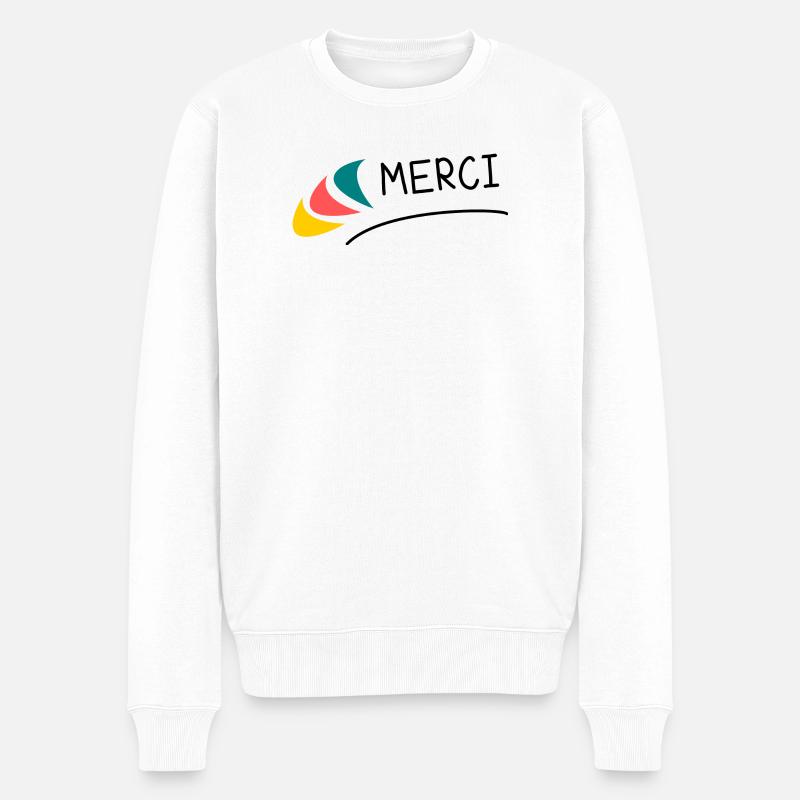 MAÎTRESSE. MERCI. MERCI MAÎTRESSE - Pull Premium bio Homme - blanc