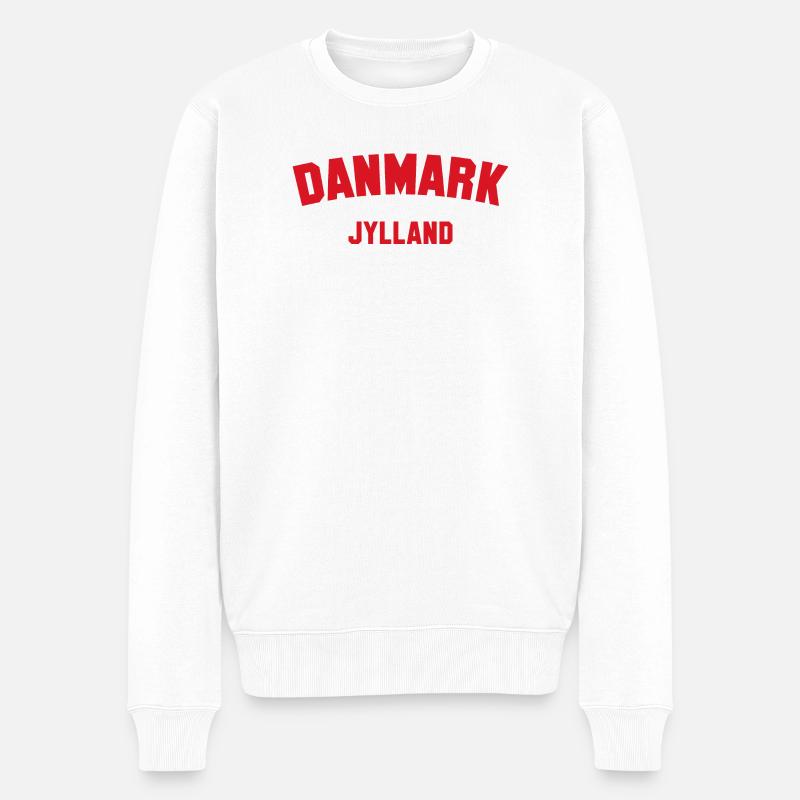 JYLLAND Denmark Dänemark - Männer Premium Bio Pullover - Weiß