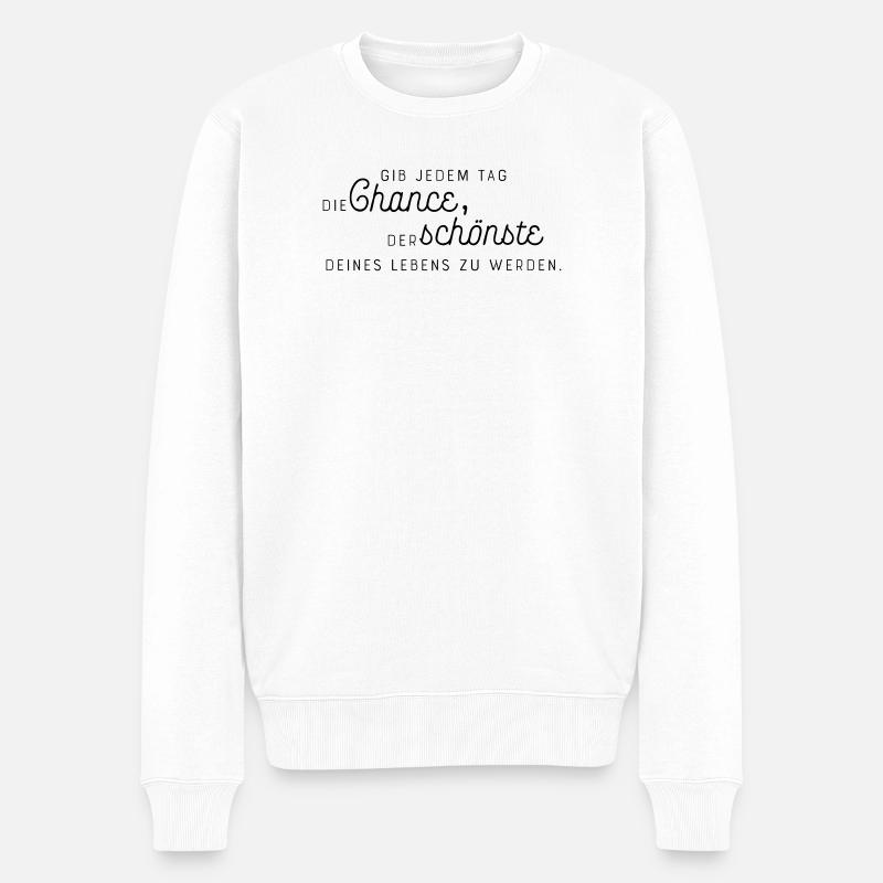 Abstrakte Farbexplosion auf Leinwand - Männer Premium Bio Pullover - Weiß