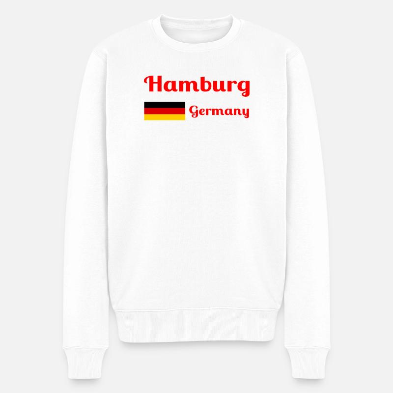 Hambourg, Allemagne - Imprimés élégants - Pull Premium bio Homme - blanc