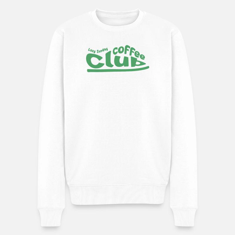Lazy Sunday Coffee Club - Männer Premium Bio Pullover - Weiß