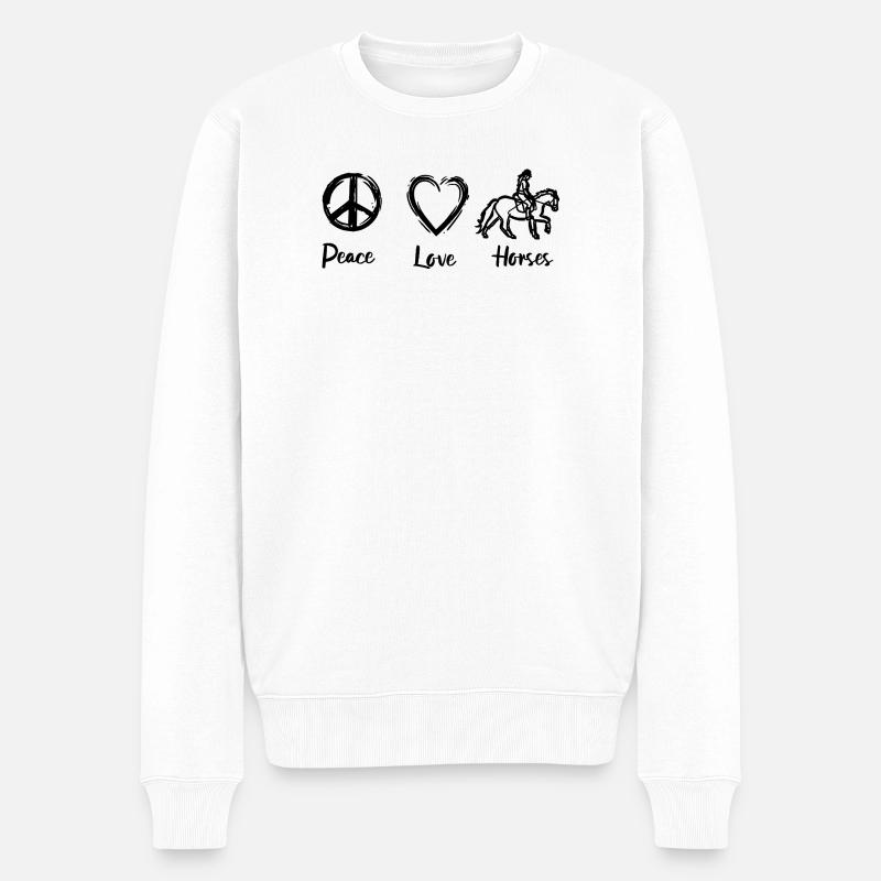 L’amour des chevaux - Pull Premium bio Homme - blanc