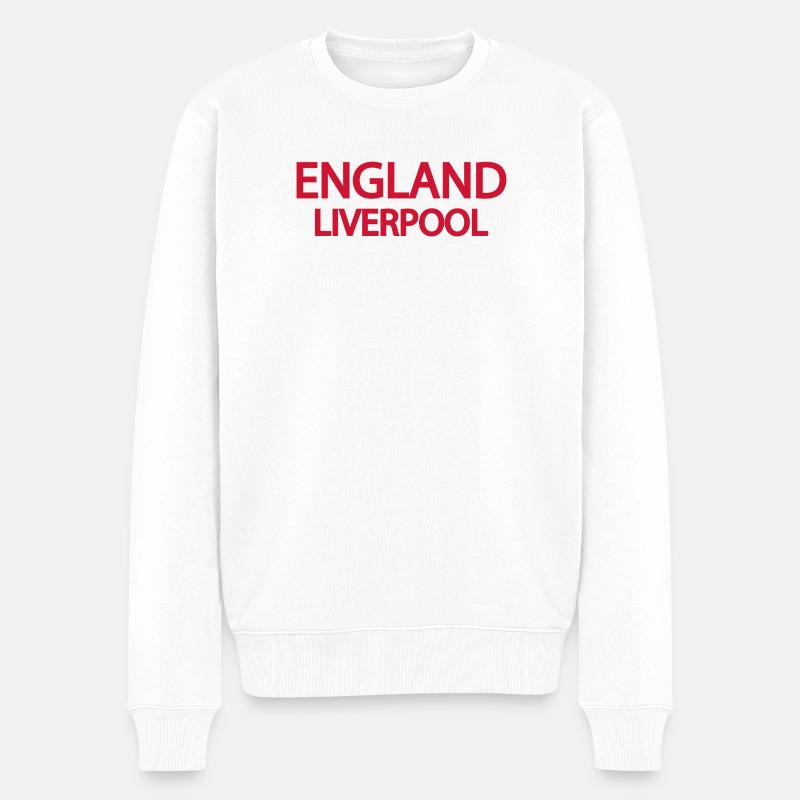 Englisch Liverpool Lyric Design - Männer Premium Bio Pullover - Weiß