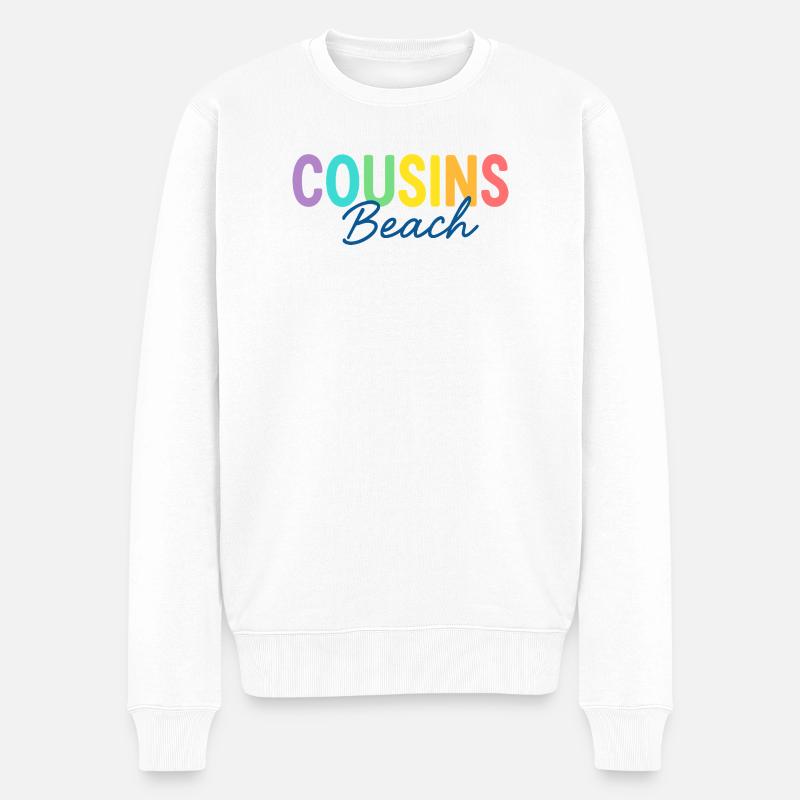 Cousins Beach – Été coloré - Pull Premium bio Homme - blanc